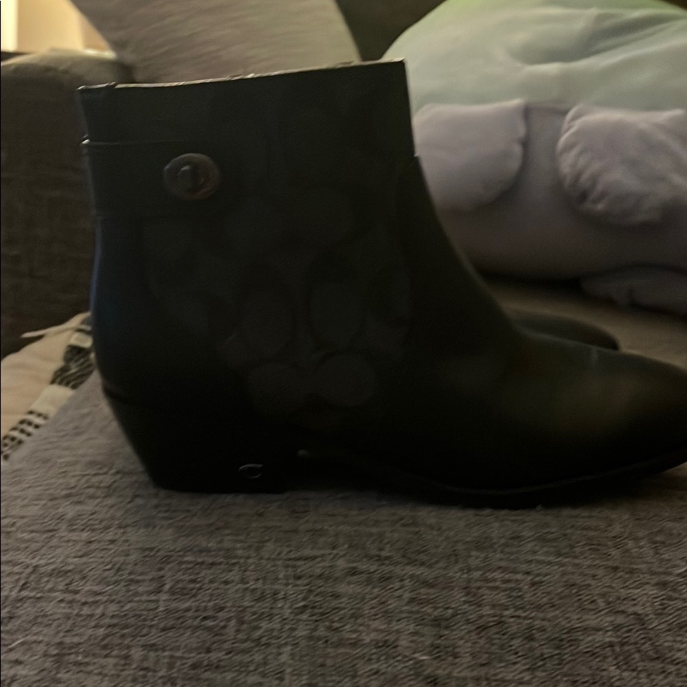 Coach Midnight Black Ankle Booties
